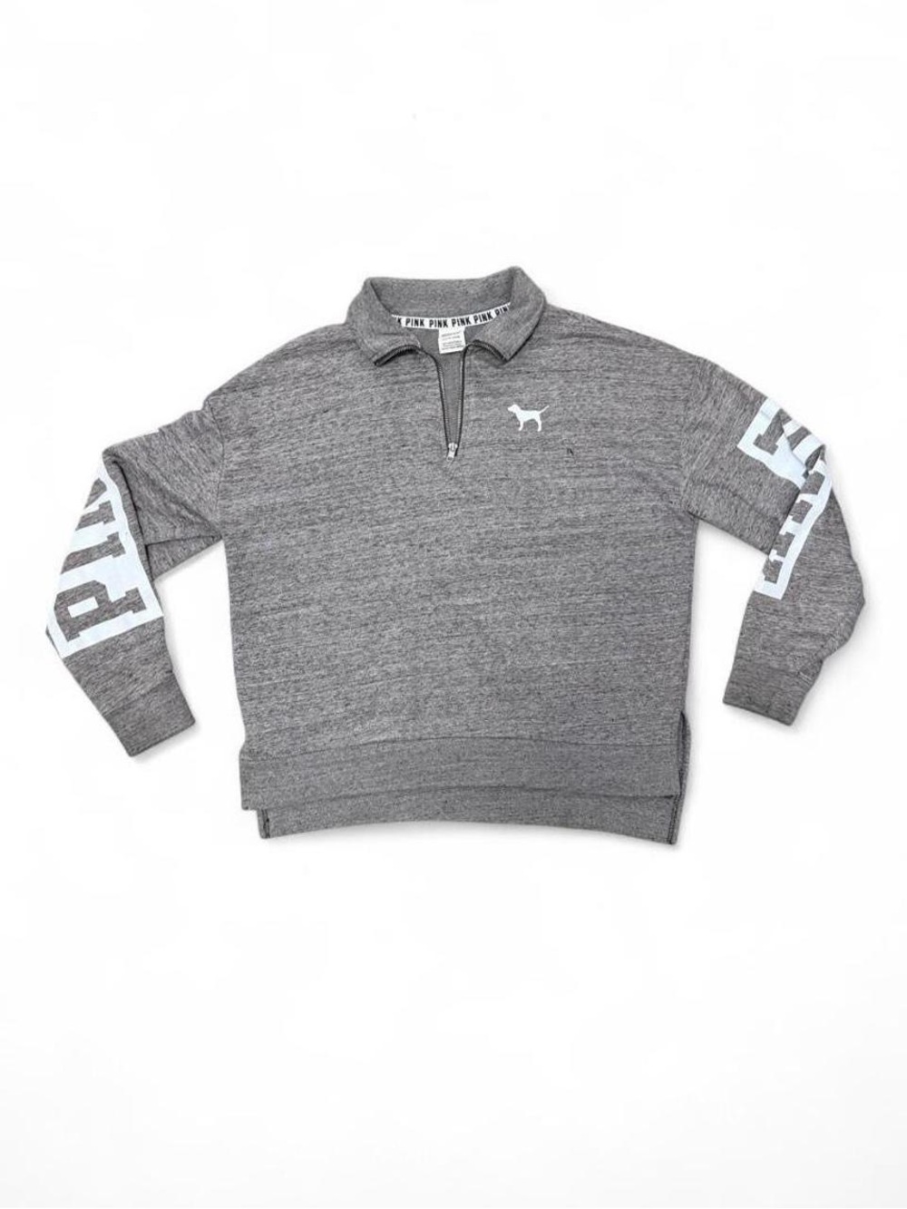 Victoria’s Secret PINK Gray Quarter Zip Pullover Women’s Small 2010s Tumblr Prep